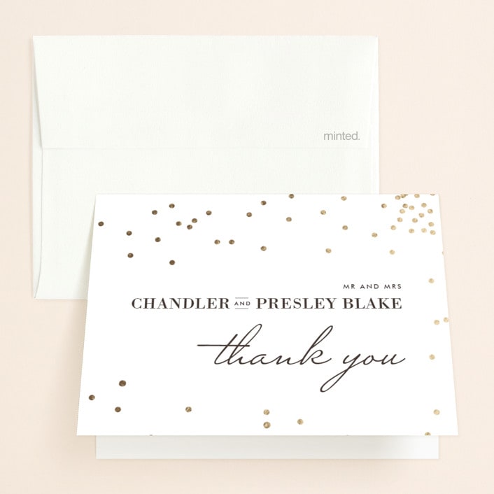 "Thrilling" - Wedding Thank You Cards in Snow by Design Lotus - Front