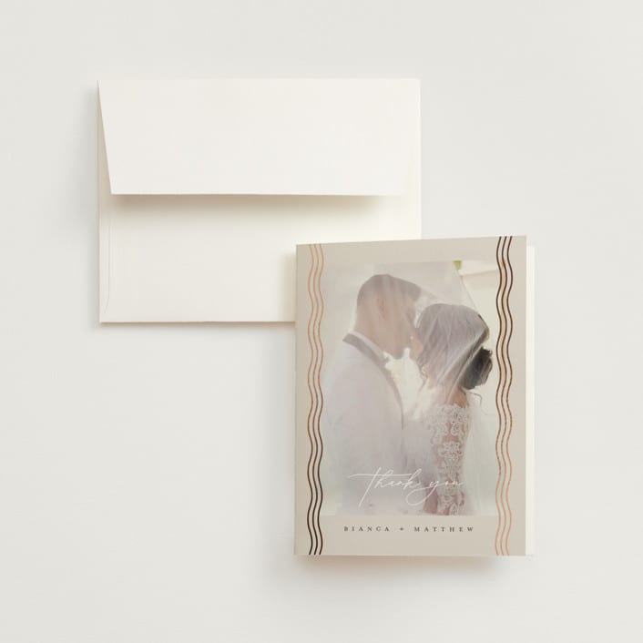 "Newberry" - Wedding Thank You Cards in Bisque by Kristie Kern - Front