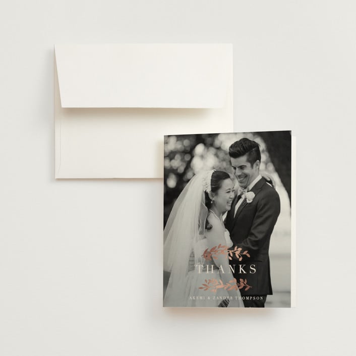 "Autumnal Arch" - Wedding Thank You Cards in Blush by Hooray Creative - Front