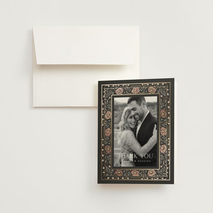 "Timeless Nature" - Wedding Thank You Cards in Ebony by Ana de Sousa - Front