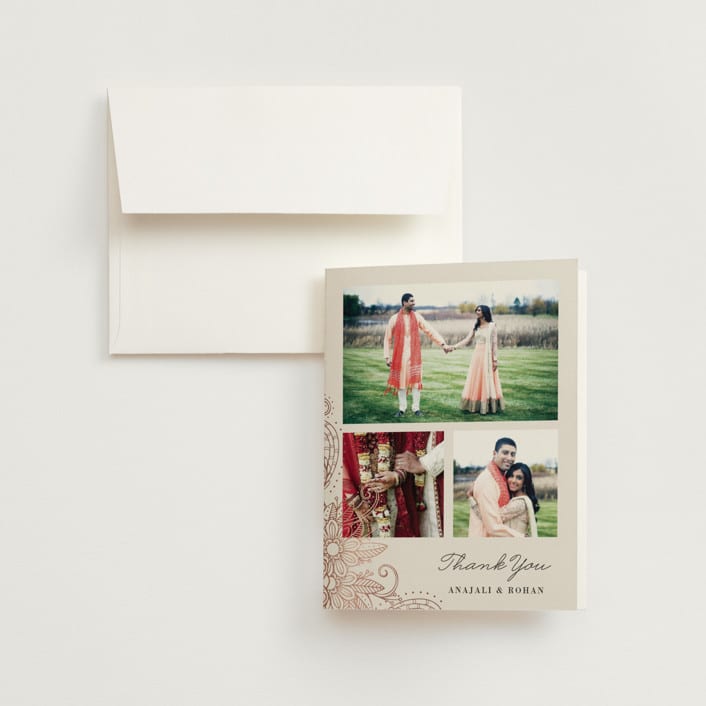 "Mandala Corners" - Wedding Thank You Cards in Peony by Oma N. Ramkhelawan - Front