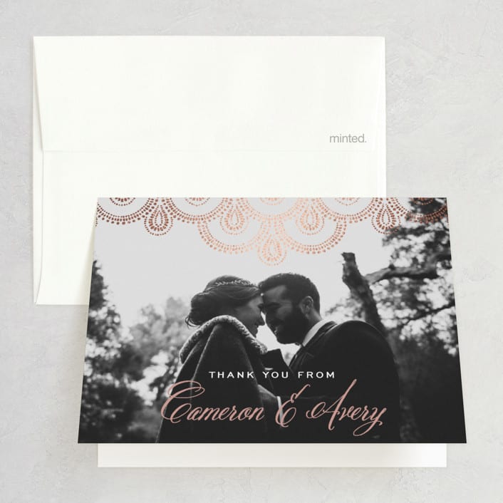 "Captivating" - Wedding Thank You Cards in Plum by Design Lotus - Front