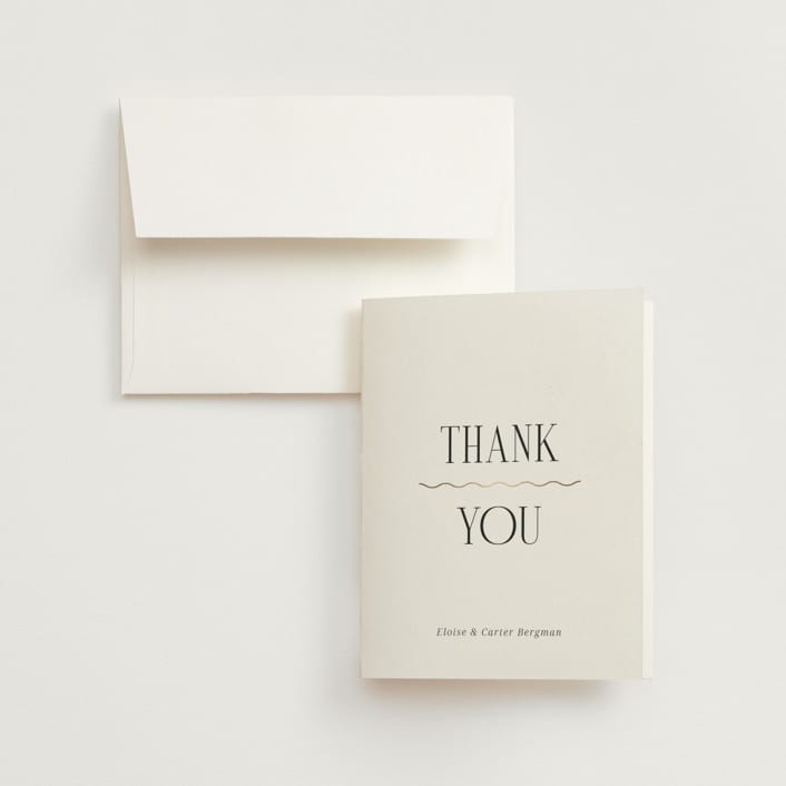 "Inventive" - Wedding Thank You Cards in Pepper by Olivia Raufman - Front