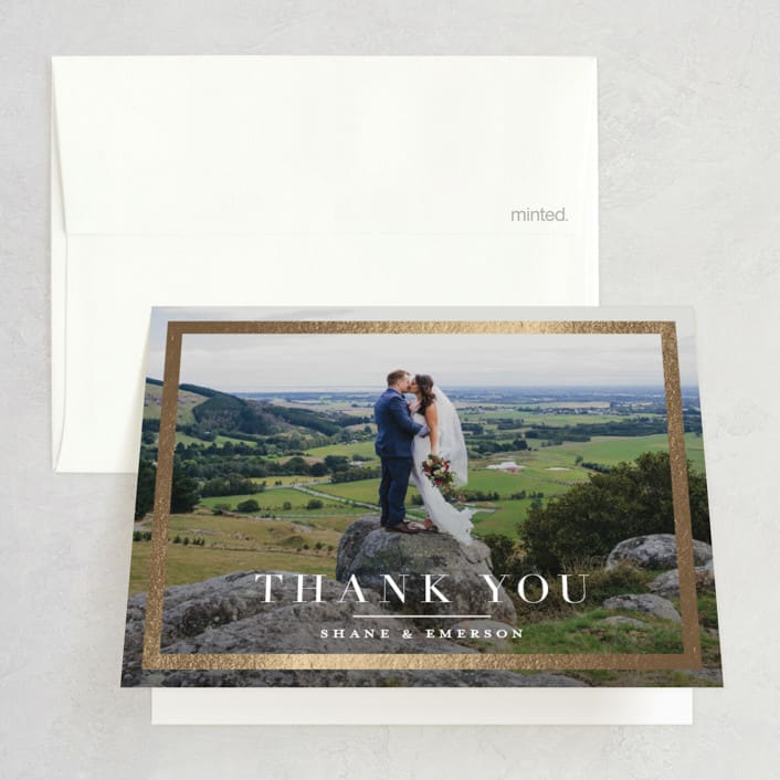 "Bold Classic" - Wedding Thank You Cards in Golden by Jessica Williams - Front
