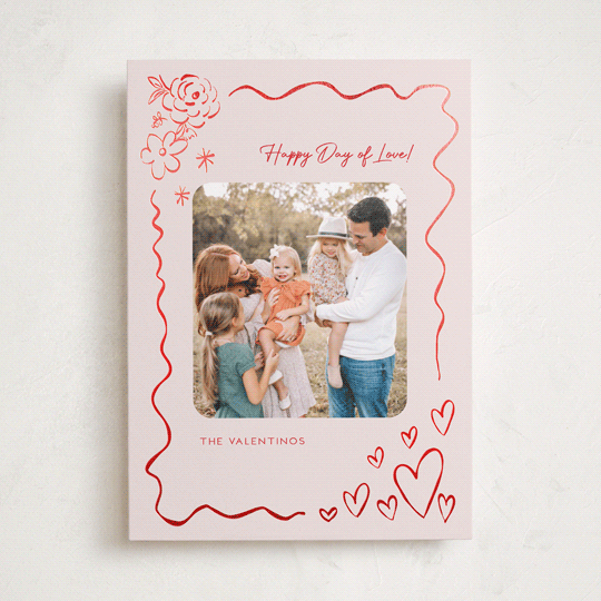 "Floral Love Border Charm" - Valentine's Day Cards in Crepe by Kartika Paramita - Front