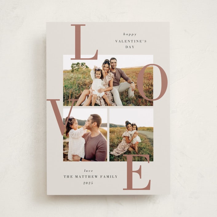 "Scattered Love" - Valentine's Day Cards in Latte by Oma N. Ramkhelawan - Front