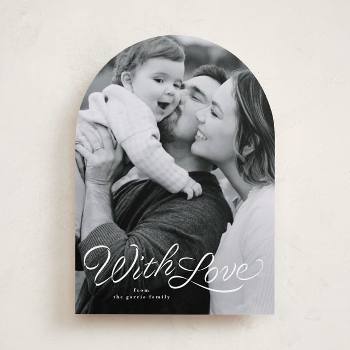 "Ribbon script" - Valentine's Day Cards in Snow by Lea Delaveris - Front