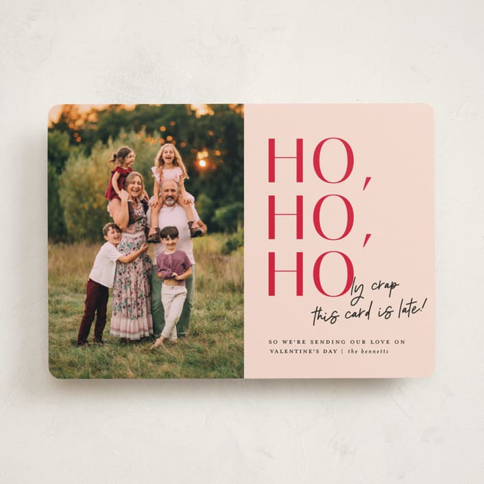 "A Little Late" - Valentine's Day Cards in Blush by Erica Krystek - Front