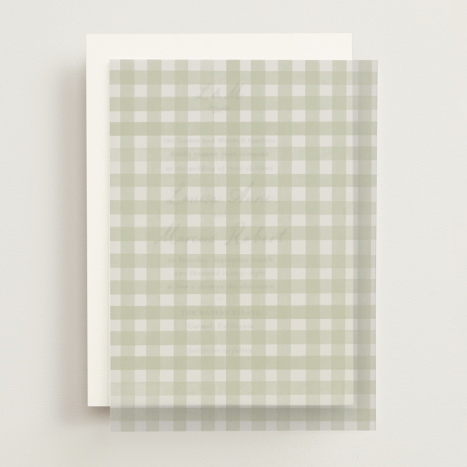 "Classic Gingham" - Vellum Overlays in Matcha by Creo Study - Front