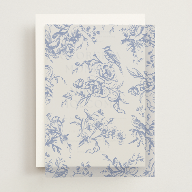 "Dreamy Toile" - Vellum Overlays in Blueberry by Teju Reval - Front