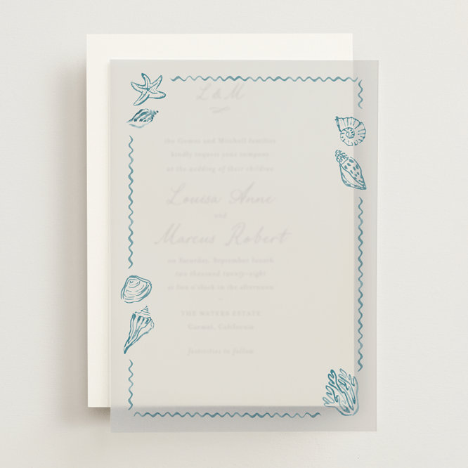 "Puglia" - Vellum Overlays in Ocean by Pati Cascino - Front