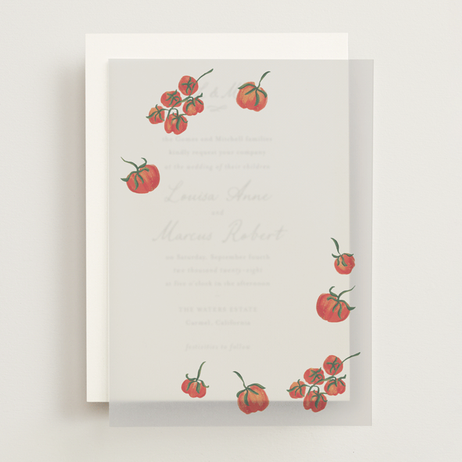 "Petit Pomodoro" - Vellum Overlays in Tomato by Jackie Crawford - Front