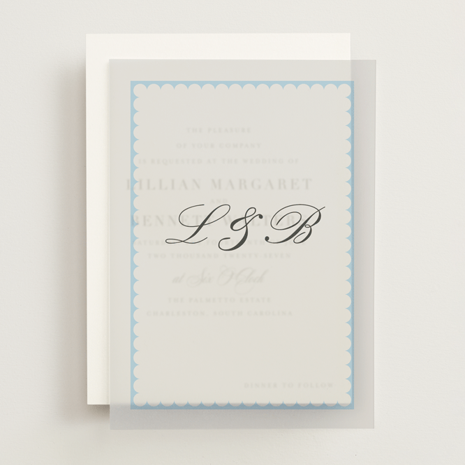"Sweetly Scalloped" - Vellum Overlays in Ocean by Catherine Culvenor - Front
