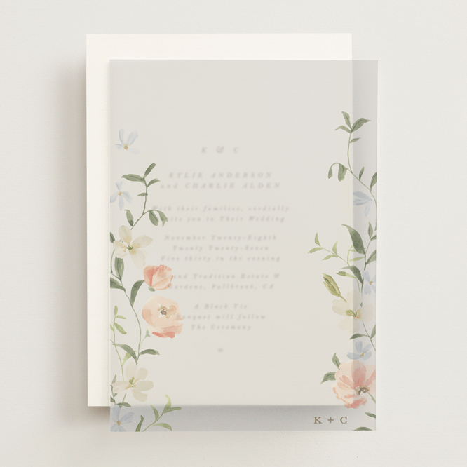 "Garden View" - Vellum Overlays in Peach by Everett Paper Goods - Front