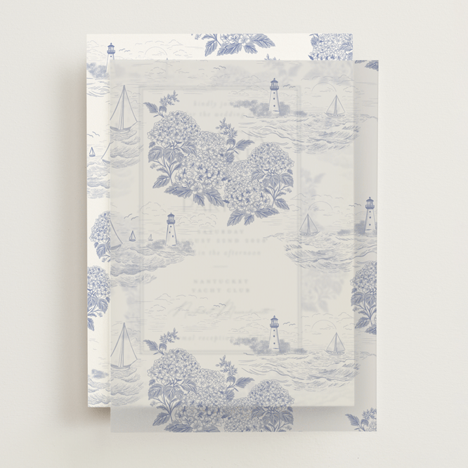 "Coastal Toile" - Vellum Overlays in Periwinkle by Jenna Holcomb - Front