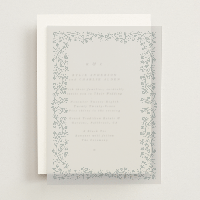 "Floral Romance" - Vellum Overlays in Something Blue by Gwen Bedat - Front