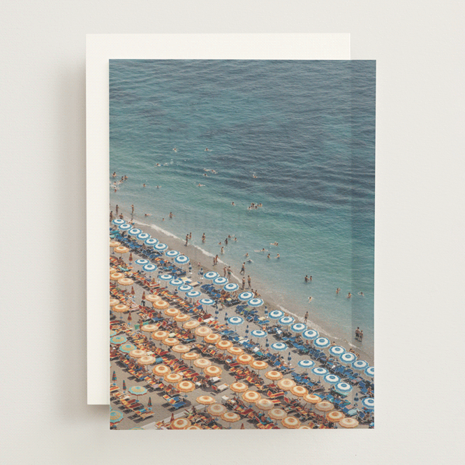 "Positano Beach Aerial" - Vellum Overlays in Aqua by braden.studio - Front