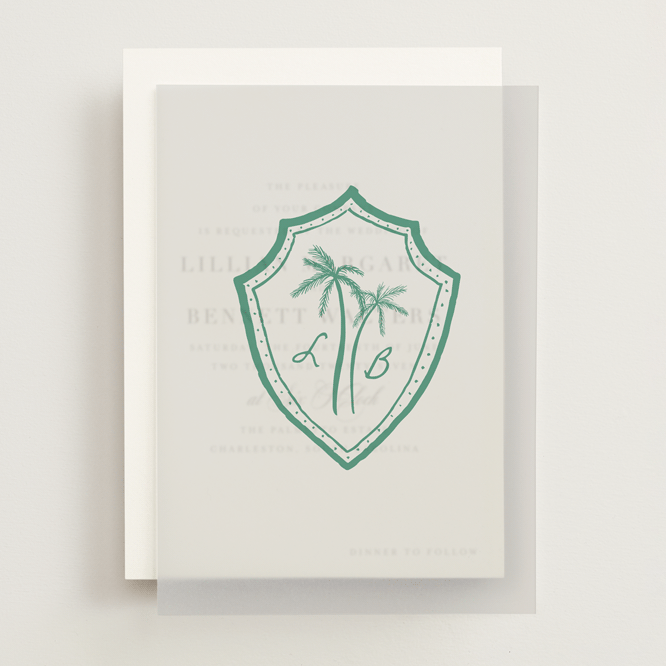 "Palm Tree Crest" - Vellum Overlays in Palm by Erika Firm - Front