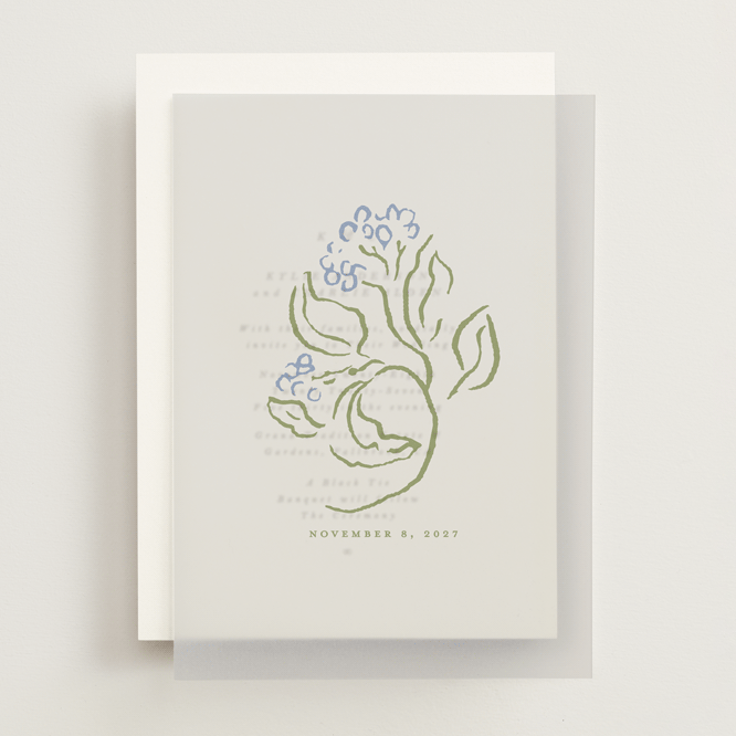 "Sketched Foliage" - Vellum Overlays in Periwinkle by Susan Zinader - Front