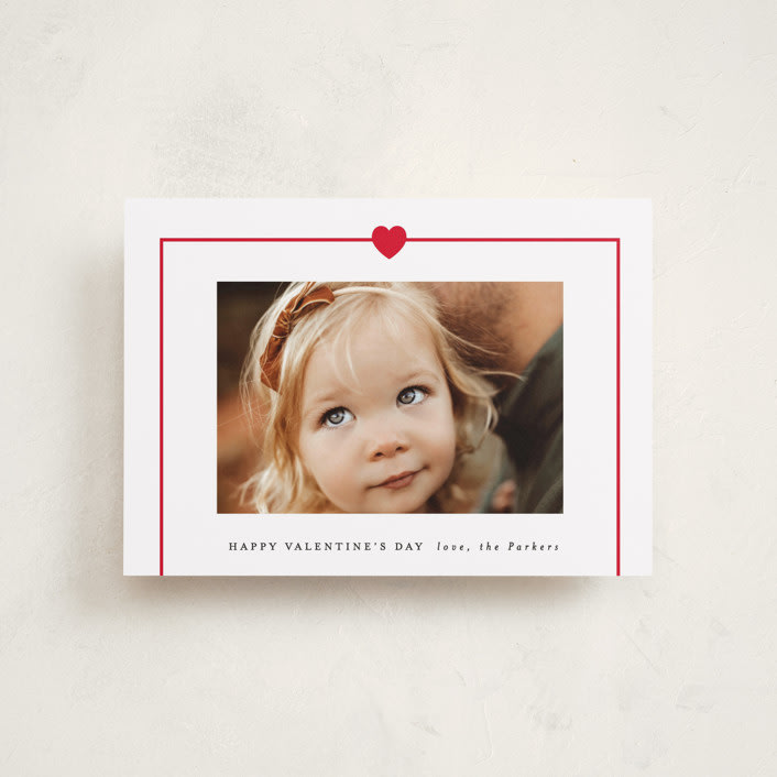 "Simple Heart" - Valentine's Day Cards in Cherry by AK Graphics - Front