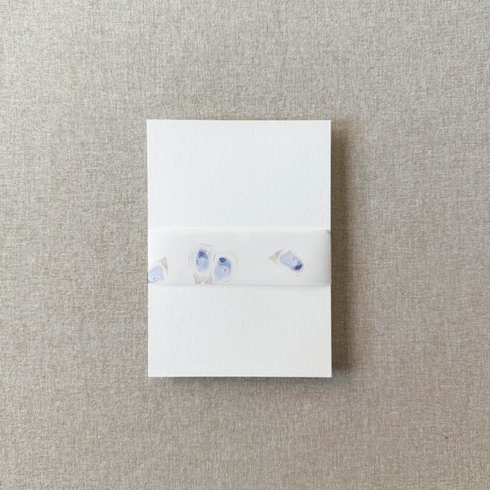 "Oysters Watercolor Vellum Belly Band | For 5x7" Invitations | Set of 10" - Belly Bands in blue by Cotton and Bow