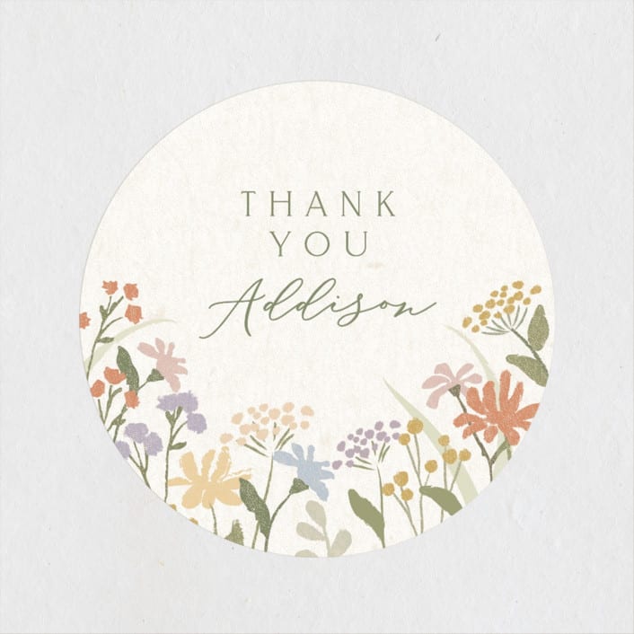"Meadow flowers" - Baby Shower Stickers in Vanilla by Jennifer Wick - Close-Up