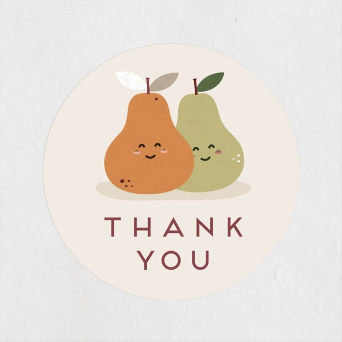 "Sweet Pair" - Baby Shower Stickers in Clay by Erica Krystek - Close-Up