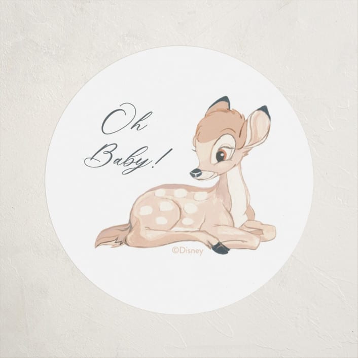 "Disney's Sweet Bambi" - Baby Shower Stickers in Sunshine by Teju Reval - Close-Up