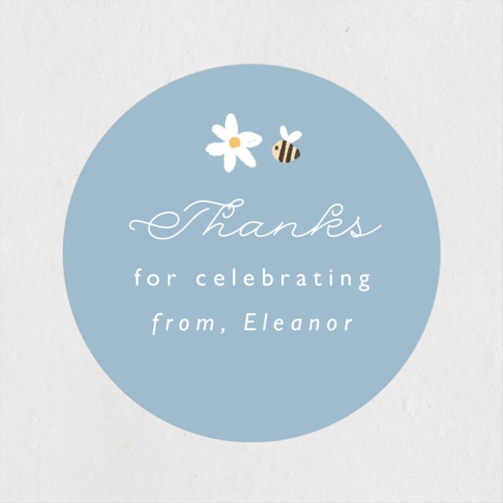"Berry Sweet" - Baby Shower Stickers in Blueberry by Hudson meet Rose - Close-Up