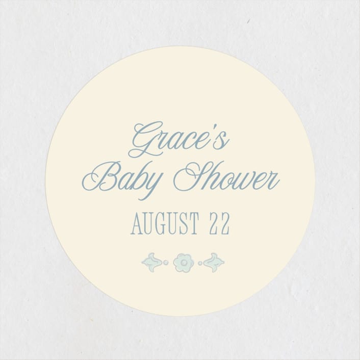 "French Frame" - Baby Shower Stickers in Powder by Robert and Stella - Close-Up