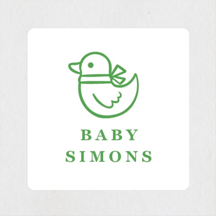 "Stork Crest" - Baby Shower Stickers in Lawn by mo kelley - Close-Up