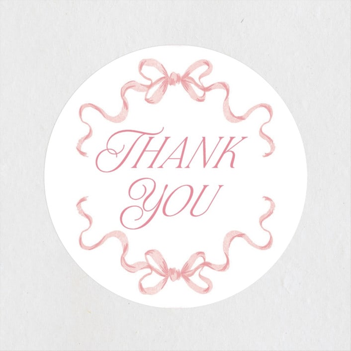 "Doodle Bow Frame" - Baby Shower Stickers in Petal by Jackie Crawford - Close-Up
