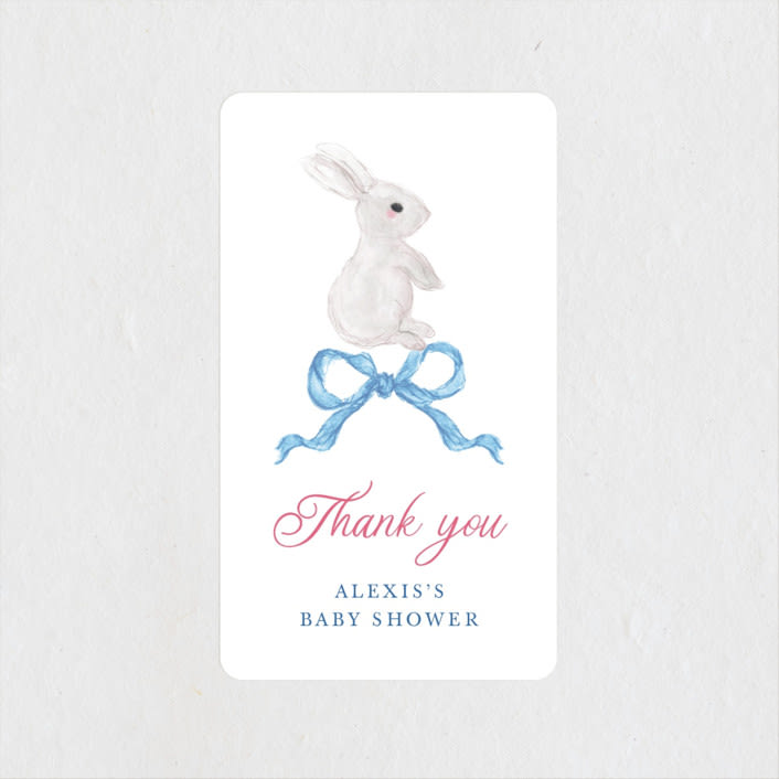 "bunny crest" - Baby Shower Stickers in Cotton Candy by Cass Loh - Close-Up