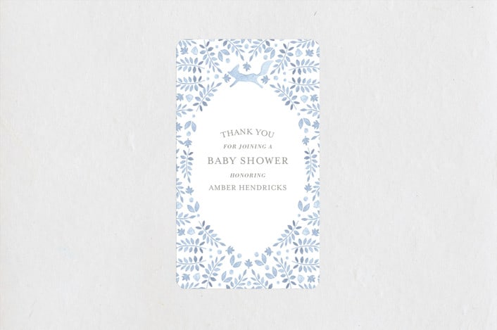"Foxy Baby Shower" - Baby Shower Stickers in Denim by Hallie Fischer - Close-Up