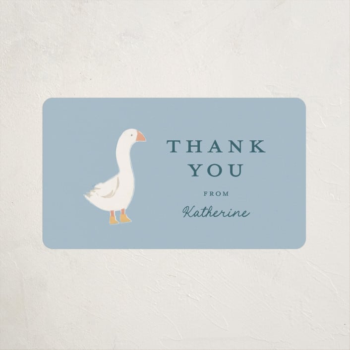 "Little Goose" - Baby Shower Stickers in Raindrop by Teju Reval - Close-Up