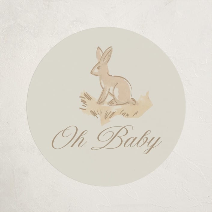 "Woodland Animals Toile" - Baby Shower Stickers in Bamboo by Teju Reval - Close-Up