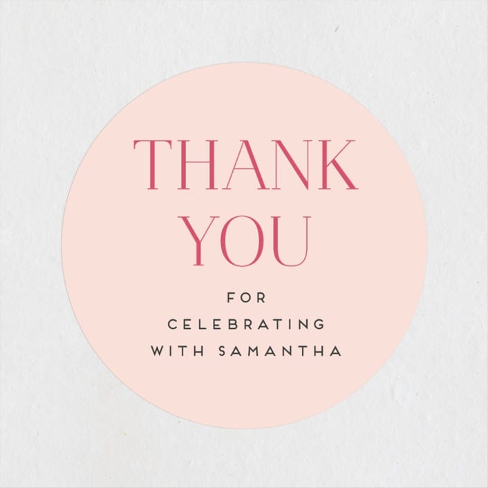 "Due With Two" - Baby Shower Stickers in Carnation by Erica Krystek - Close-Up