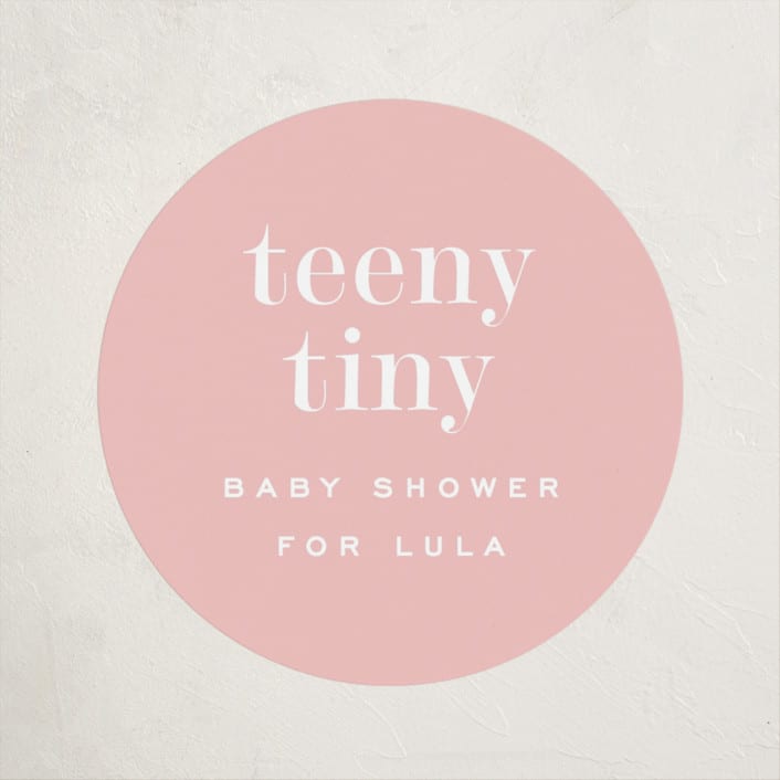"itsy" - Baby Shower Stickers in Sweet Pink by Sara Hicks Malone - Close-Up