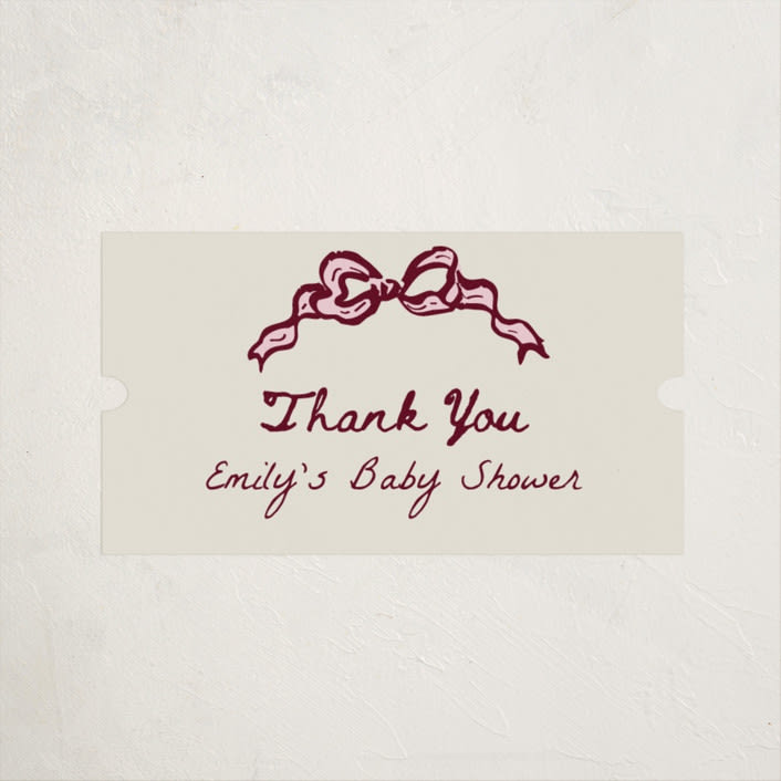"Bow corners" - Baby Shower Stickers in Rosewood by Cass Loh - Close-Up