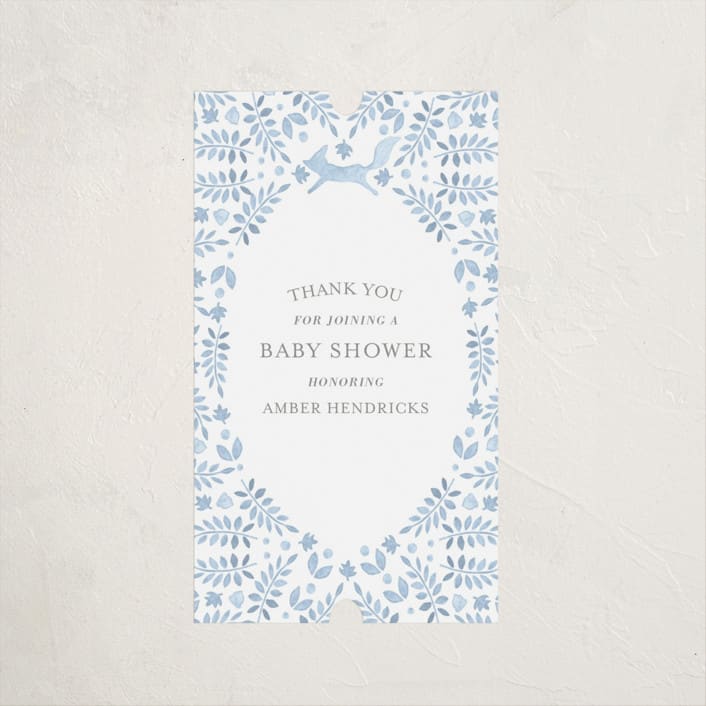 "Foxy Baby Shower" - Baby Shower Stickers in Denim by Hallie Fischer - Close-Up