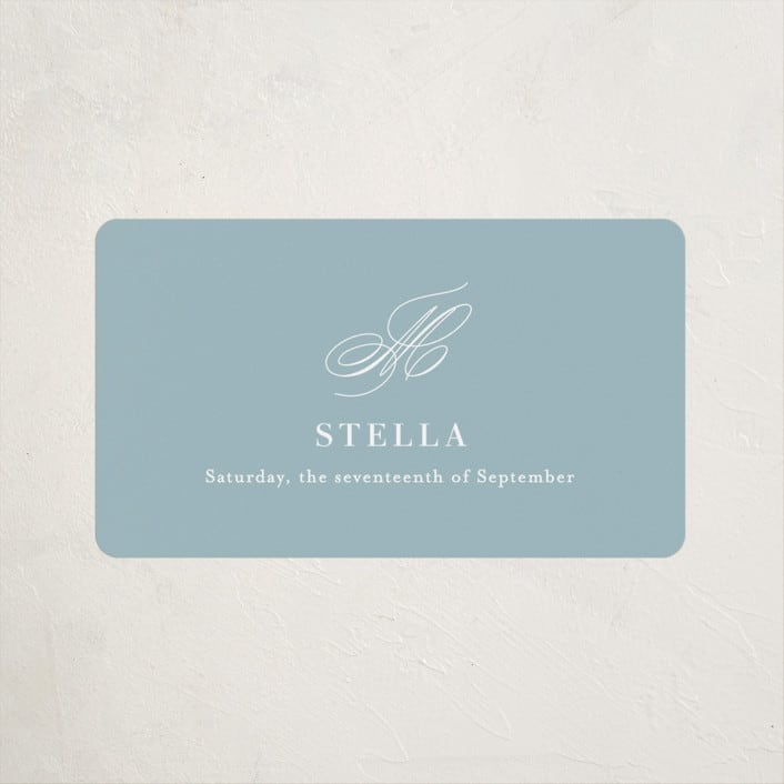 "Polished" - Baby Shower Stickers in Powder Blue by Jennifer Postorino - Close-Up