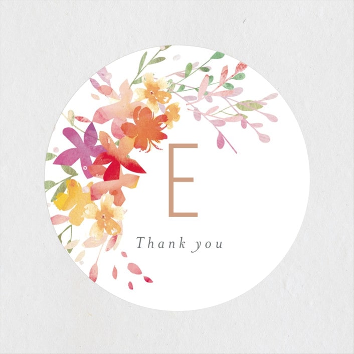 "Botanical Sip n See" - Baby Shower Stickers in Vibrant by Itsy Belle Studio - Close-Up