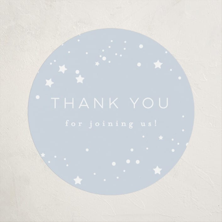 "Simple Moon" - Baby Shower Stickers in Mist by Everett Paper Goods - Close-Up