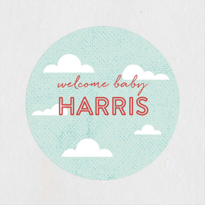 "Cute Camper" - Baby Shower Stickers in Ruby by Olivia Raufman - Close-Up