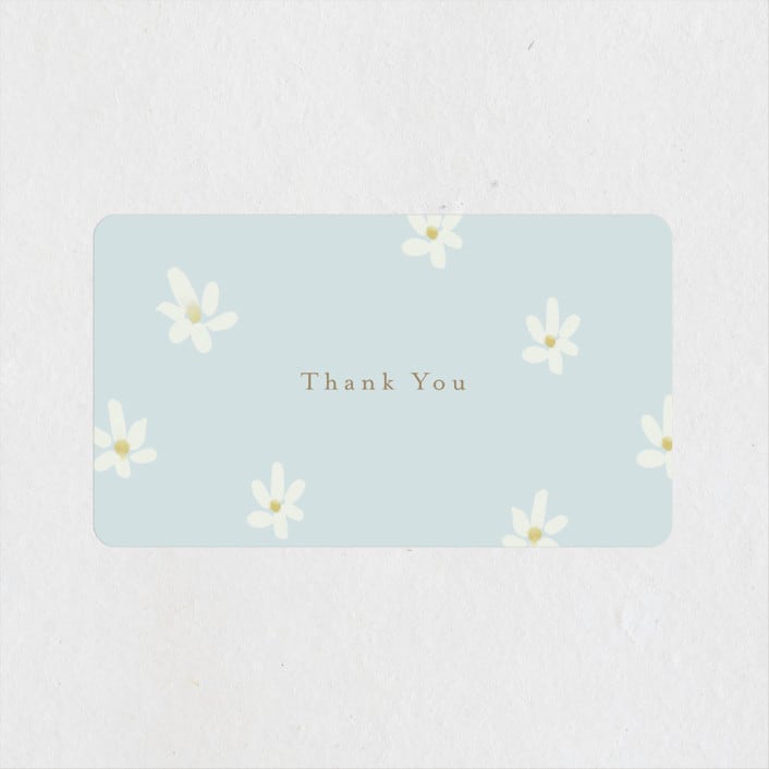 "Daisies" - Baby Shower Stickers in Baby Blue by Ani Somi - Close-Up