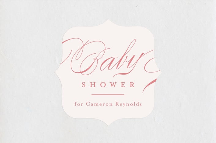 "Classique" - Baby Shower Stickers in Peony by Carolyn MacLaren - Close-Up