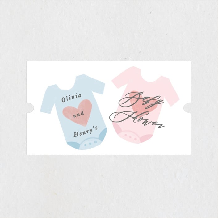 "Twinning" - Baby Shower Stickers in Cotton Candy by Creo Study - Close-Up
