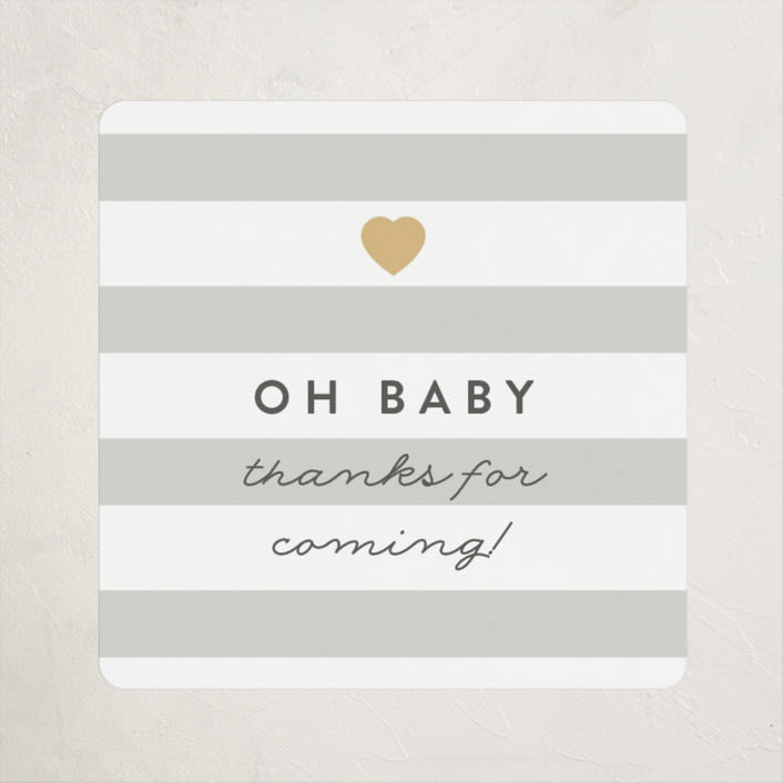 "Mod Baby" - Baby Shower Stickers in Pebble by Robert and Stella - Close-Up