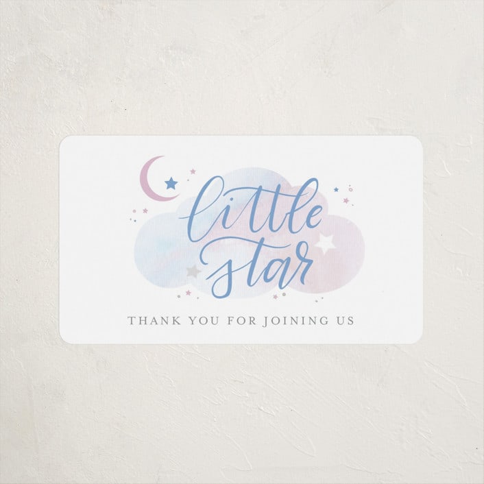 "Little Star" - Baby Shower Stickers in Hydrangea by Itsy Belle Studio - Close-Up
