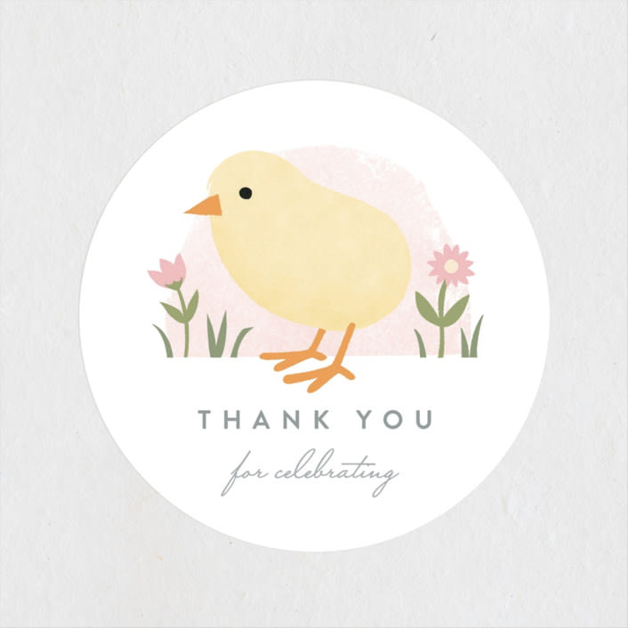 "Little Chick" - Baby Shower Stickers in Blush by Carolyn MacLaren - Close-Up